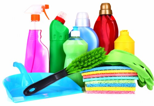 Cleaning products used for stain removal routine