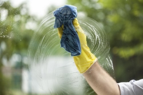Professional rug cleaning equipment in use